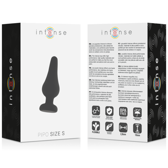 INTENSE - ANAL PLUG PIPO S BLACK SILICONE 9.8 CM - Image 4