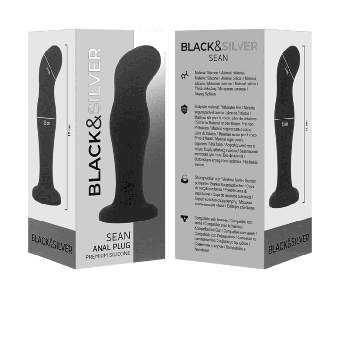 BLACK&SILVER - SEAN PLUG ANAL PREMIUM SILICONE BLACK - Image 6