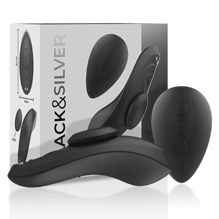 BLACK&SILVER - PRESTON RECHARGEABLE SILICONE VIBRATOR PANTIE BLACK - Image 4