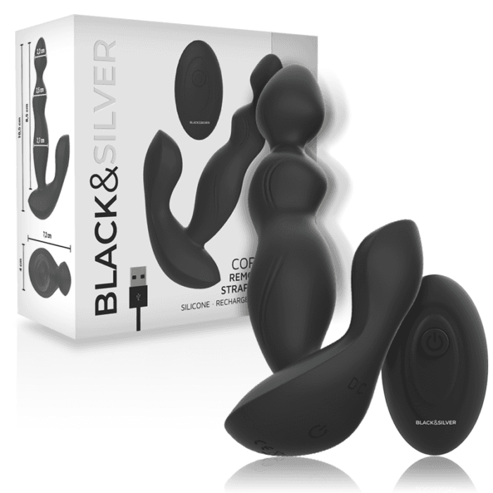 BLACK&SILVER - CORA ANAL PLUG SILICONE REMOTE CONTROL - Image 2