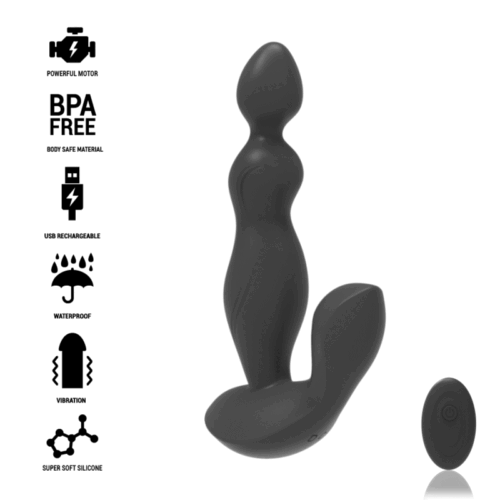 Cora Anal Plug - BLACK&SILVER | Remote Control Silicone Plug