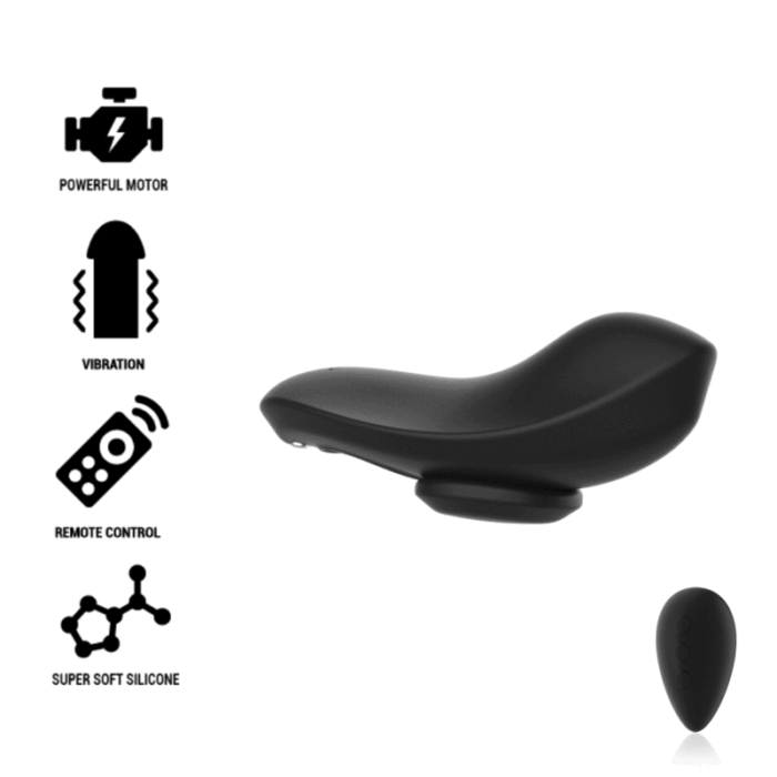 BLACK&SILVER Preston Rechargeable Silicone Vibrator Panti Black