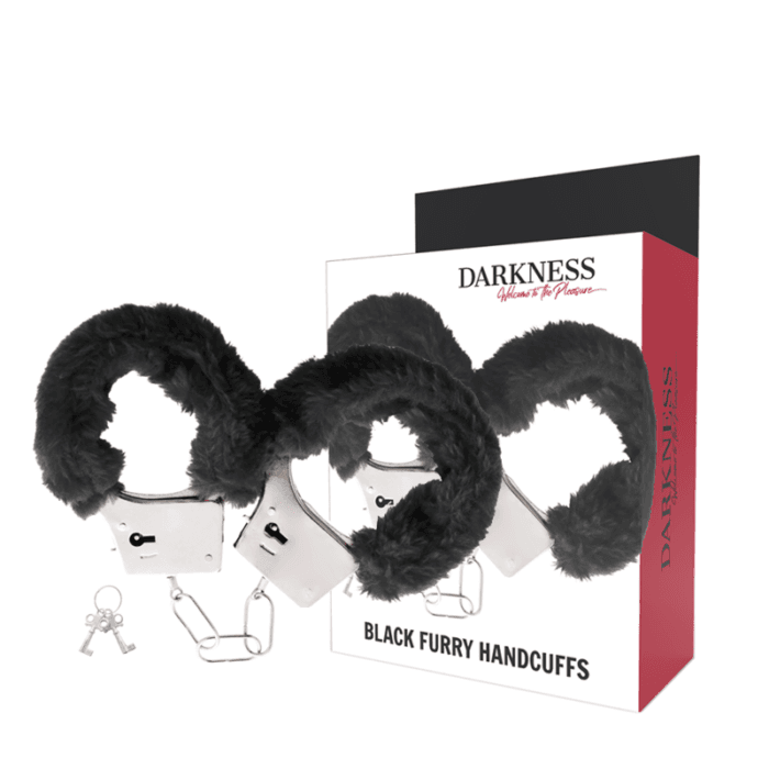 DARKNESS - BLACK LINED METAL HANDCUFFS - Image 3