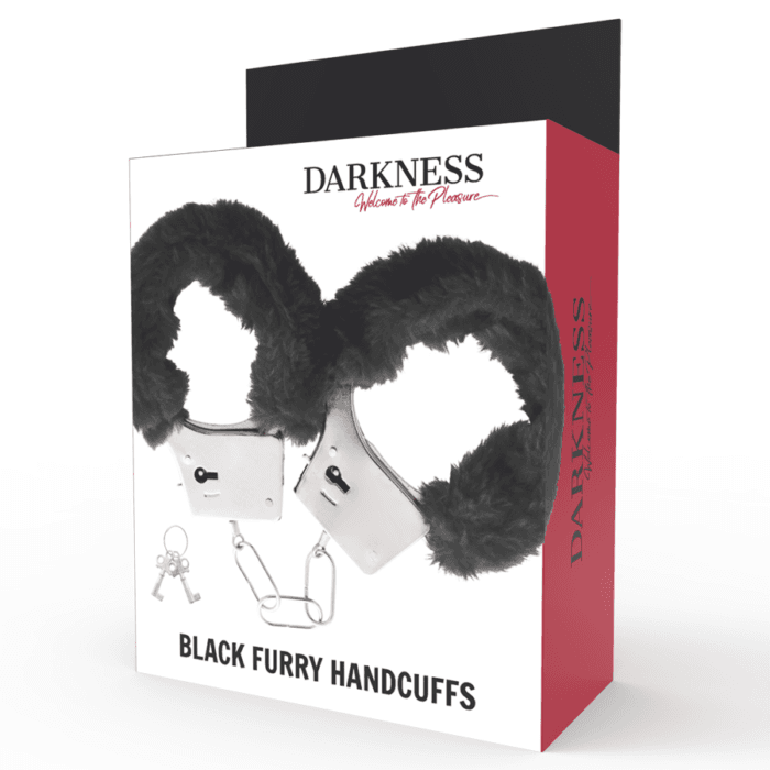 DARKNESS - BLACK LINED METAL HANDCUFFS - Image 2